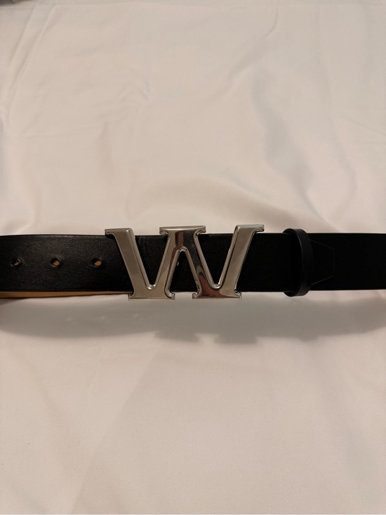 Alexander Wang Accessories - Alexander Wang Black Leather Belt with Silver W Buckle